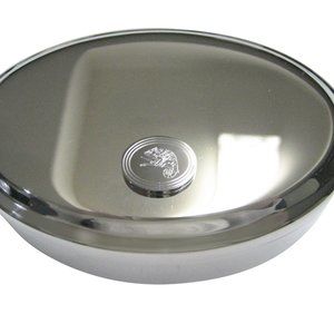 Etched Oval Chameleon Oval Trinket Jewelry Box